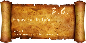 Popovics Olivér névjegykártya