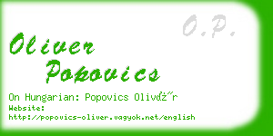 oliver popovics business card